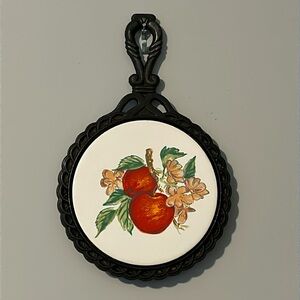 Vintage Cast Iron & Tile Trivet